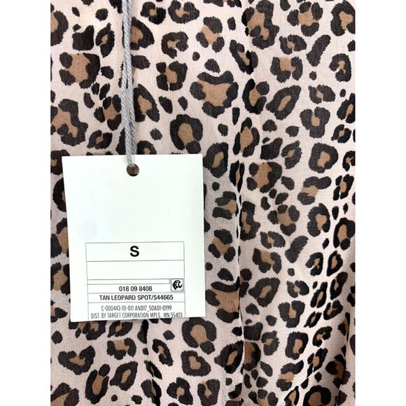 A New Day Women Dress Size Small Tan Leopard Sleeveless Shift Belt Women New B75 - Picture 7 of 9